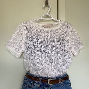 Embroidered Sheer Top